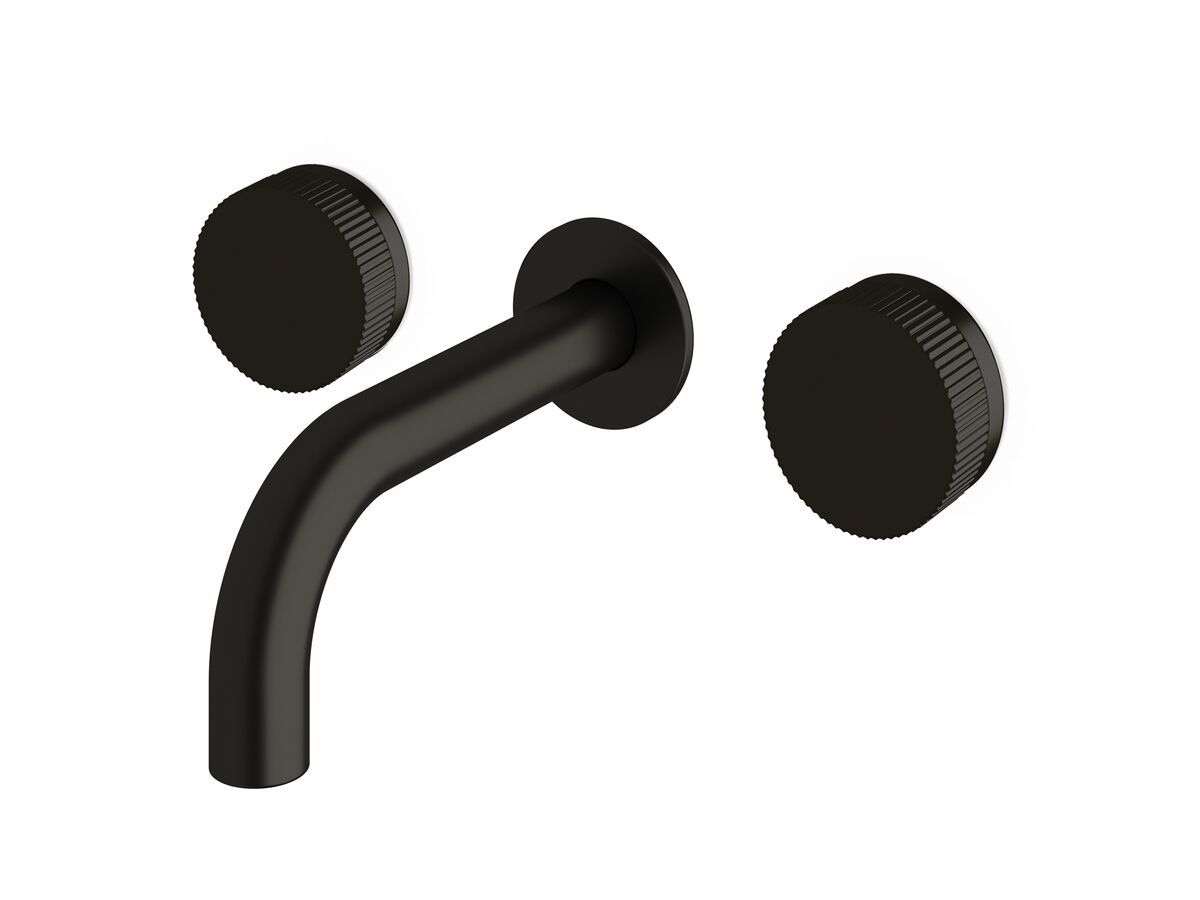 reece Milli Pure Bath Set 160mm with Linear Textured Handles PVD Matte Black