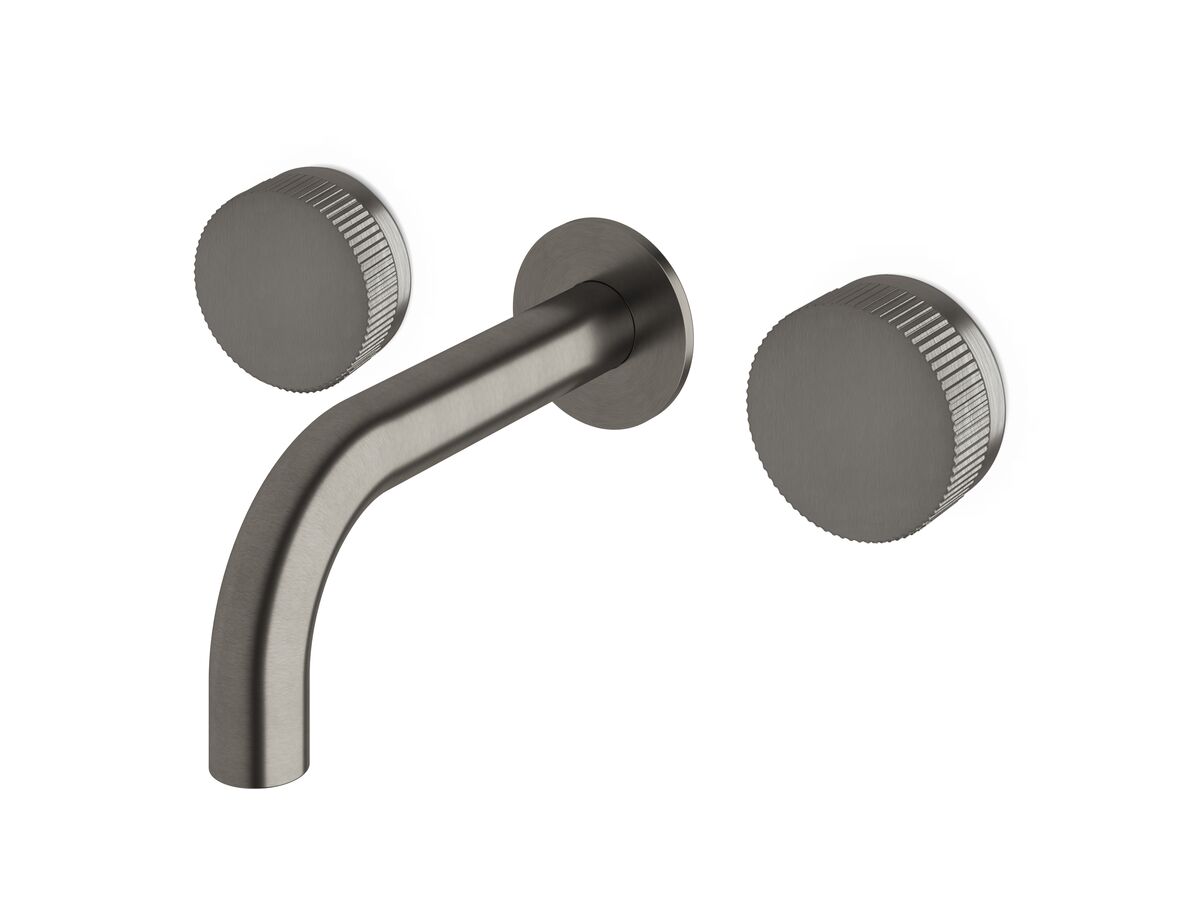 reece Milli Pure Bath Set 160mm with Linear Textured Handles PVD Brushed Gunmetal