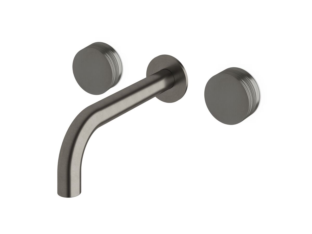 reece Milli Pure Bath Set 200mm with Cirque Textured Handles PVD Brushed Gunmetal