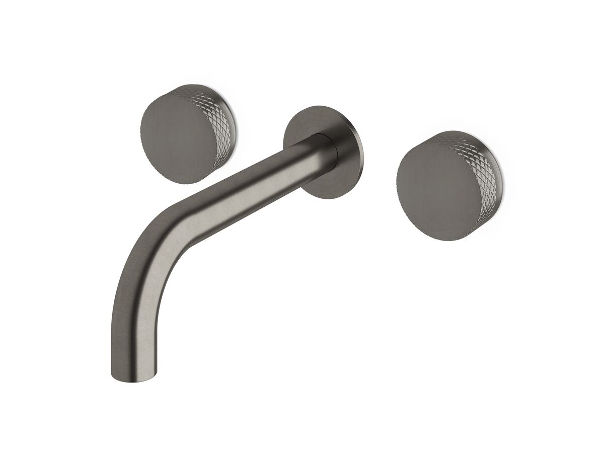 reece Milli Pure Bath Set 200mm with Diamond Textured Handles PVD Brushed Gunmetal