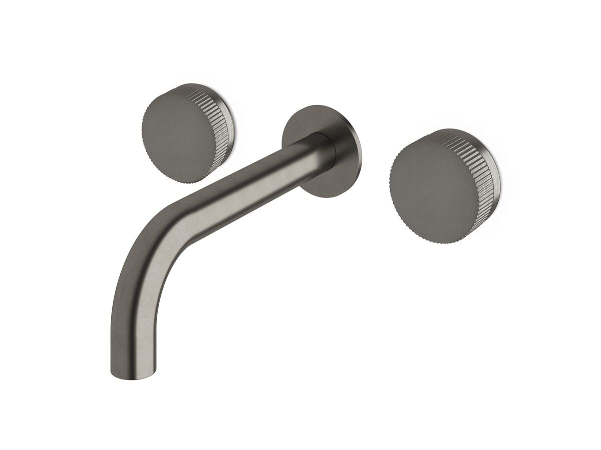reece Milli Pure Bath Set 200mm with Linear Textured Handles PVD Brushed Gunmetal