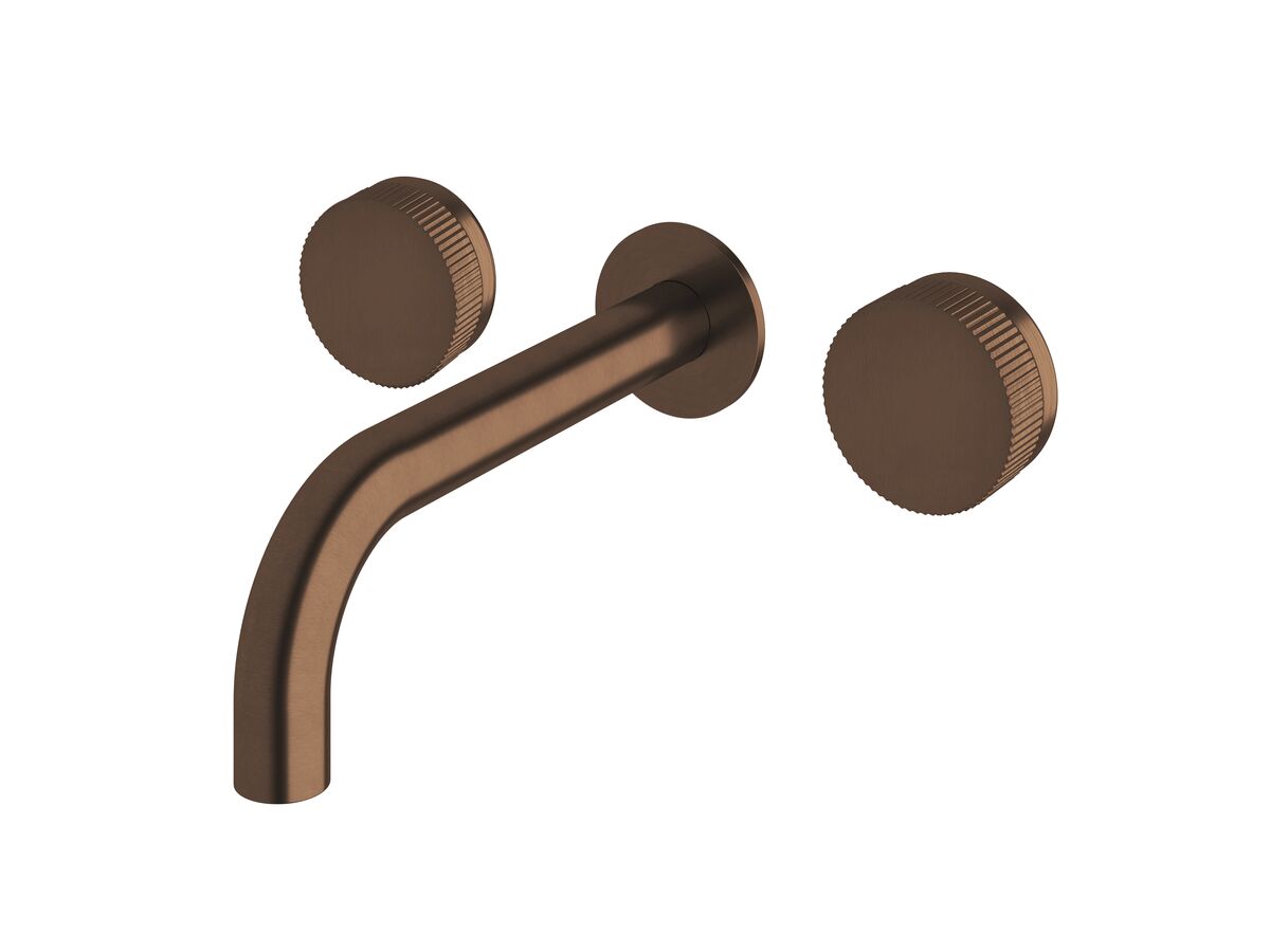 reece Milli Pure Bath Set 200mm with Linear Textured Handles PVD Brushed Bronze