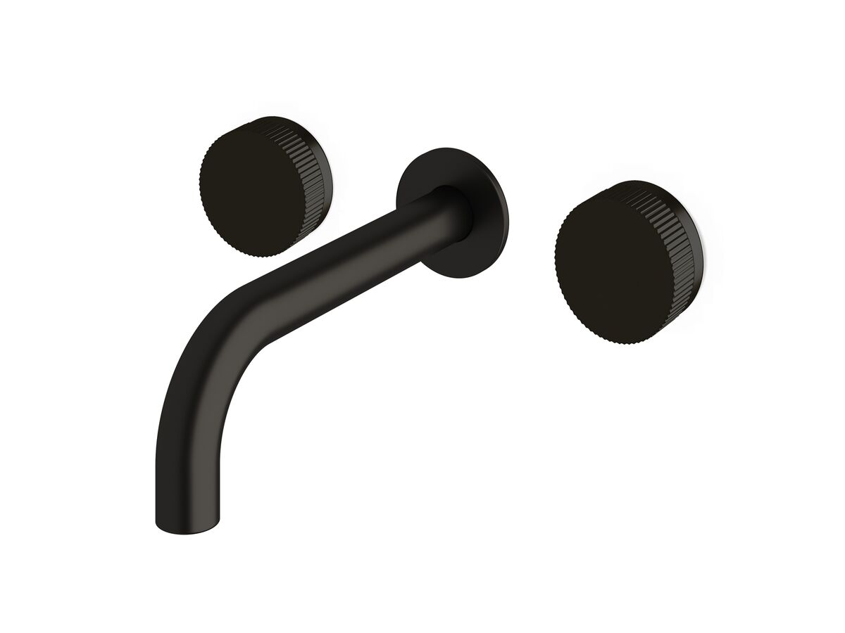 reece Milli Pure Bath Set 200mm with Linear Textured Handles PVD Matte Black
