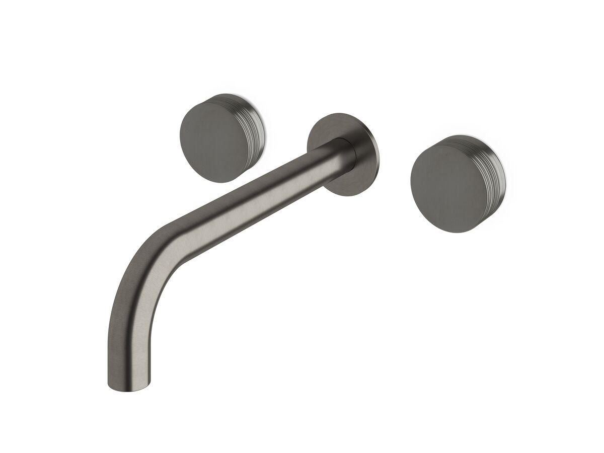 reece Milli Pure Bath Set 250mm with Cirque Textured Handles PVD Brushed Gunmetal