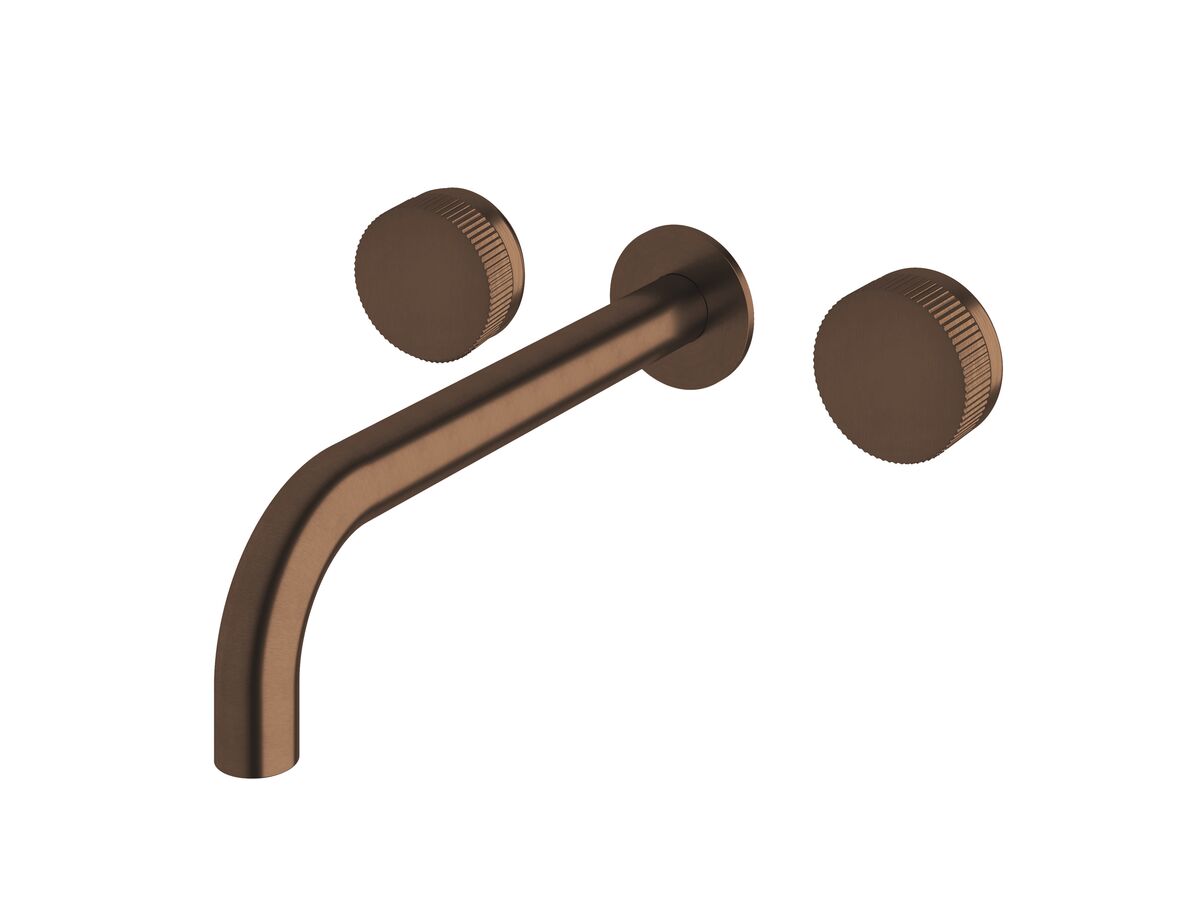 reece Milli Pure Bath Set 250mm with Linear Textured Handles PVD Brushed Bronze