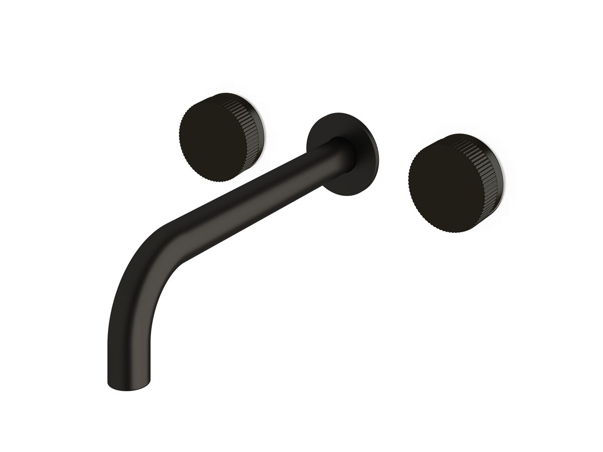 reece Milli Pure Bath Set 250mm with Linear Textured Handles PVD Matte Black