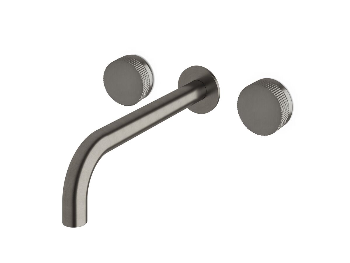 reece Milli Pure Bath Set 250mm with Linear Textured Handles PVD Brushed Gunmetal