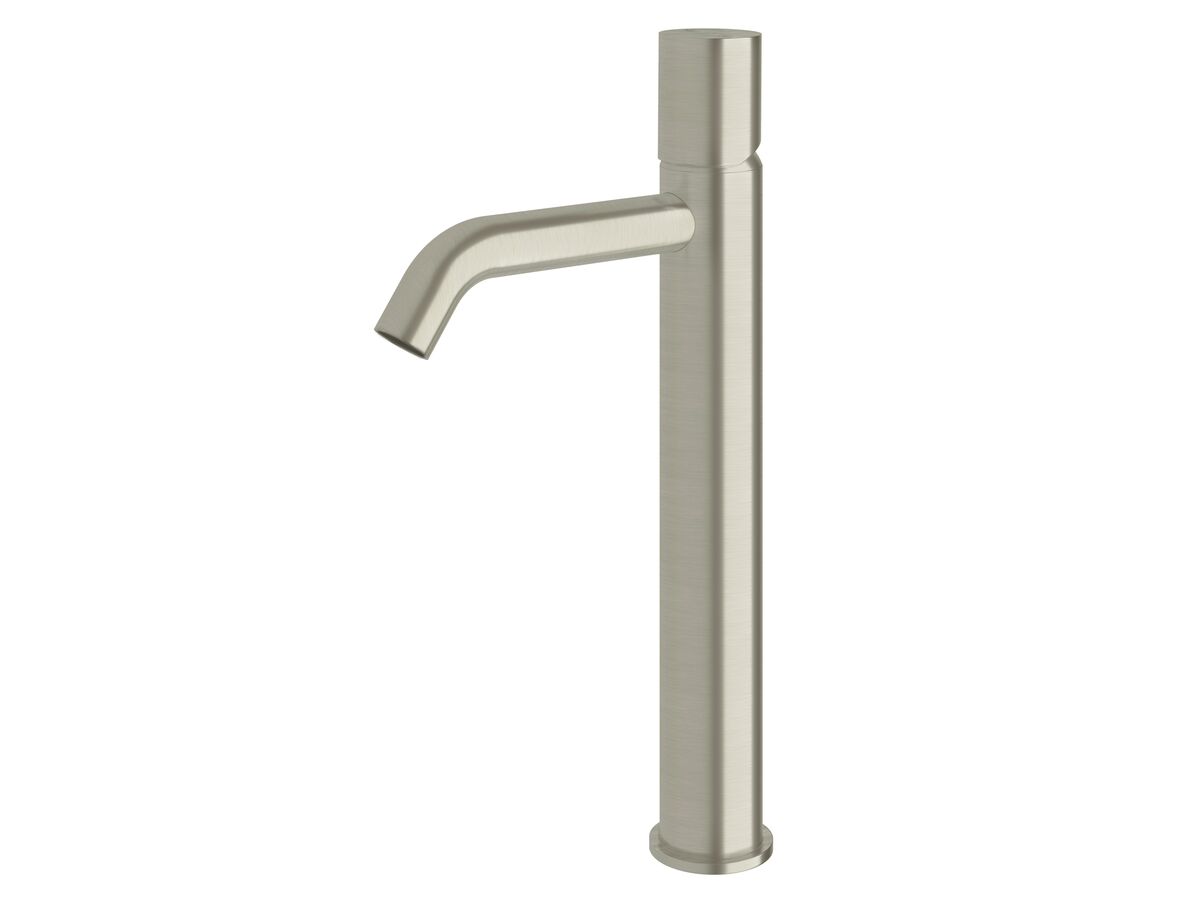 reece Milli Pure Extended Basin Mixer Tap Curved Spout PVD Brushed Nickel (5 Star)