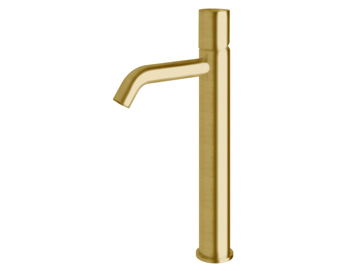 reece Milli Pure Extended Basin Mixer Tap Curved Spout PVD Brushed Gold (5 Star)