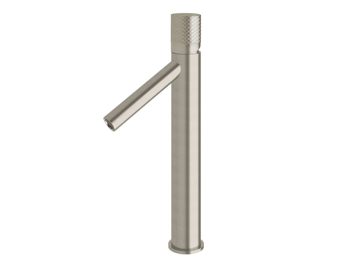reece Milli Pure Extended Basin Mixer Tap with Diamond Textured Handle PVD Brushed Nickel (6 Star)