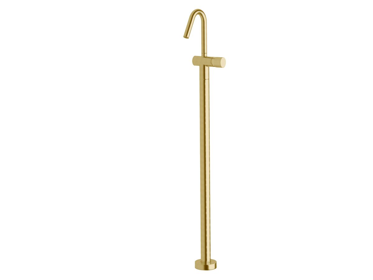 reece Milli Pure Floor Mounted Basin Mixer Tap Trimset with Linear Textured Handle PVD Brushed Gold (5 Star)