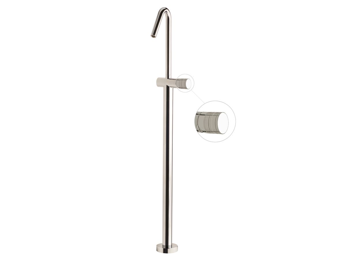 Reece Milli Pure Floor Mounted Bath Mixer Tap Kit With Cirque Textured Handle Chrome
