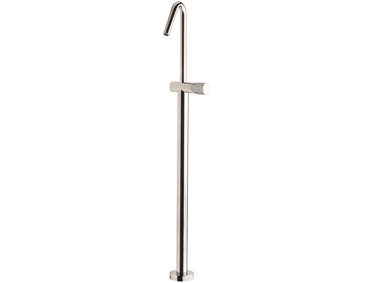 reece Milli Pure Floor Mounted Bath Mixer Tap Kit with Linear Textured Handle Chrome