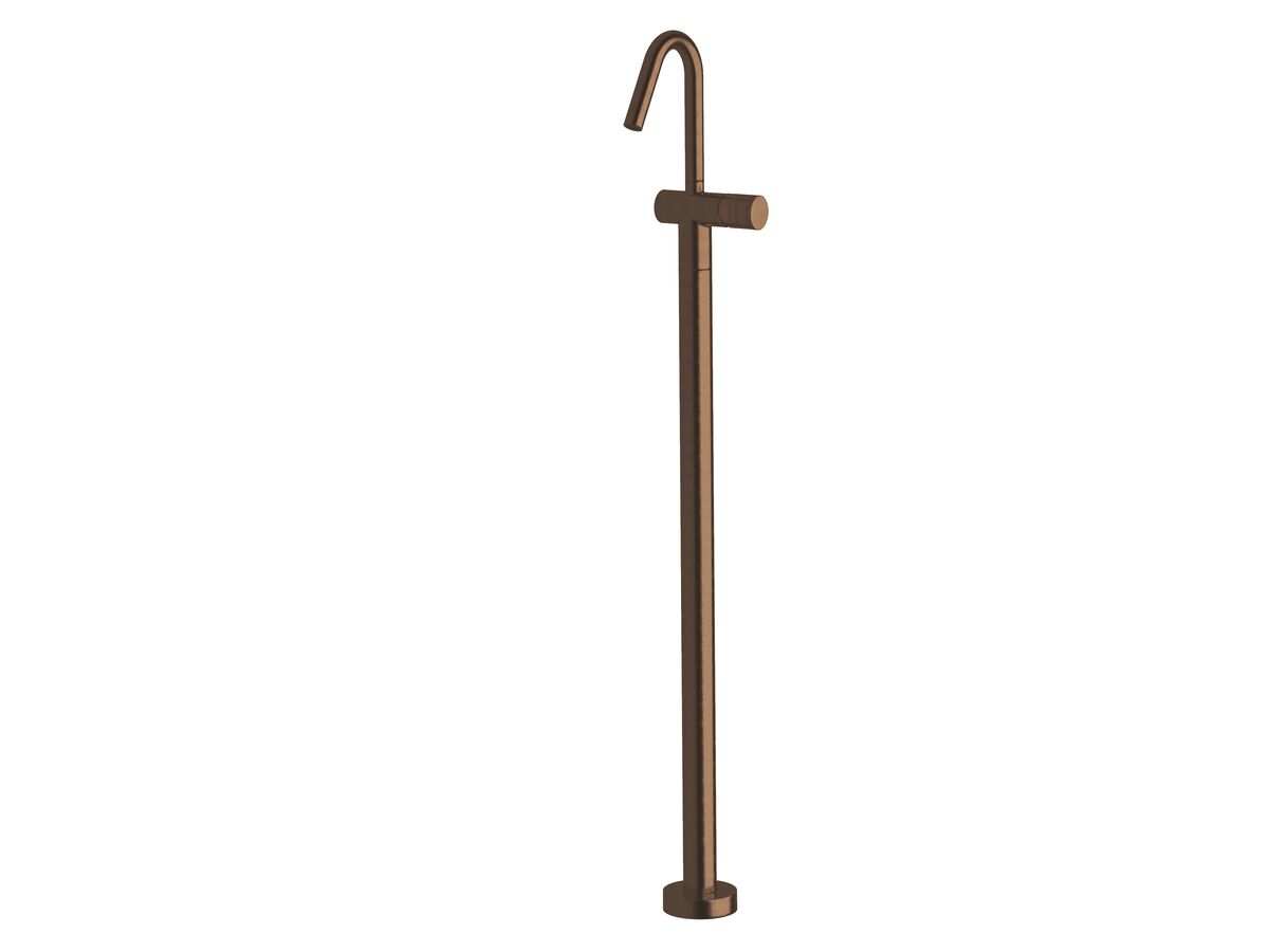 reece Milli Pure Floor Mounted Bath Mixer Tap Trimset with Cirque Textured Handle PVD Brushed Bronze