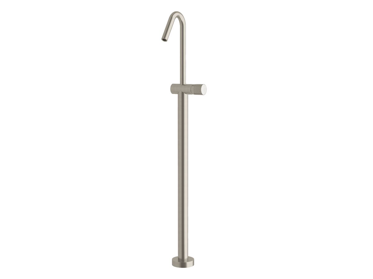 reece Milli Pure Floor Mounted Bath Mixer Tap Trimset with Diamond Textured Handle PVD Brushed Nickel