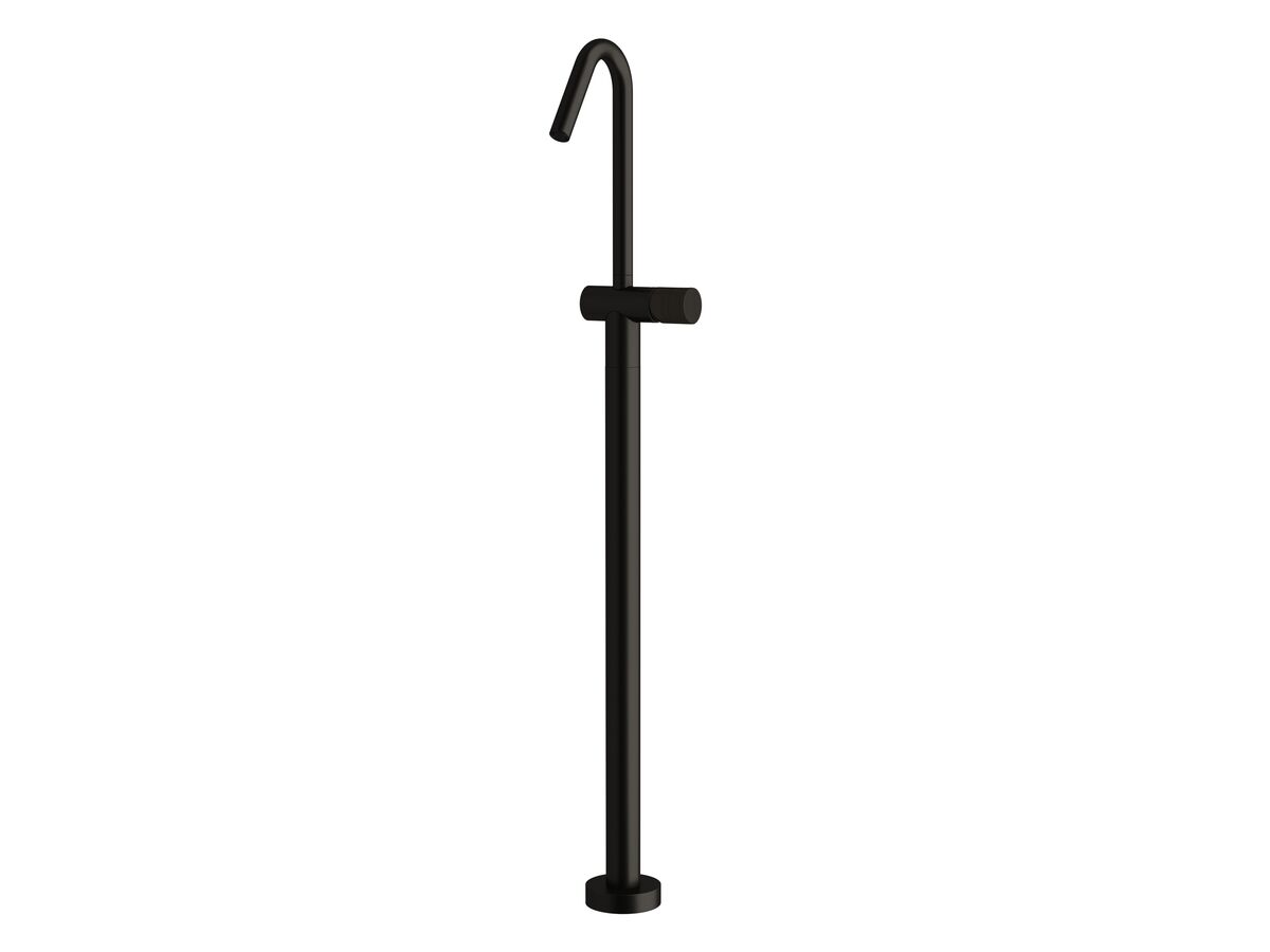 reece Milli Pure Floor Mounted Bath Mixer Tap Trimset with Cirque Textured Handle PVD Matte Black
