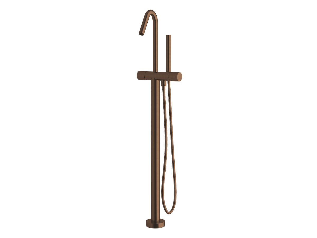 reece Milli Pure Floor Mounted Bath Mixer Tap with Handshower Trimset PVD Brushed Bronze (3 Star)