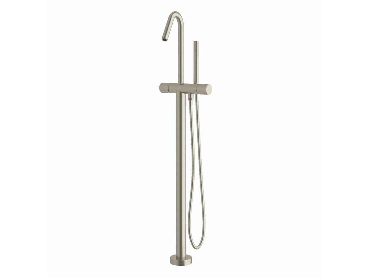 reece Milli Pure Floor Mounted Bath Mixer Tap with Handshower Trimset PVD Brushed Nickel (3 Star)