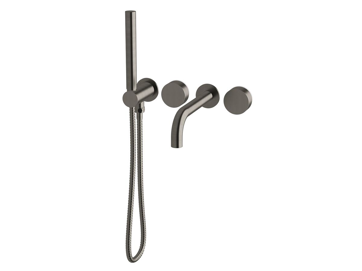 reece Milli Pure Progressive Bath Mixer Tap System 160mm with Handshower Right Hand PVD Brushed Gunmetal (3 Star)