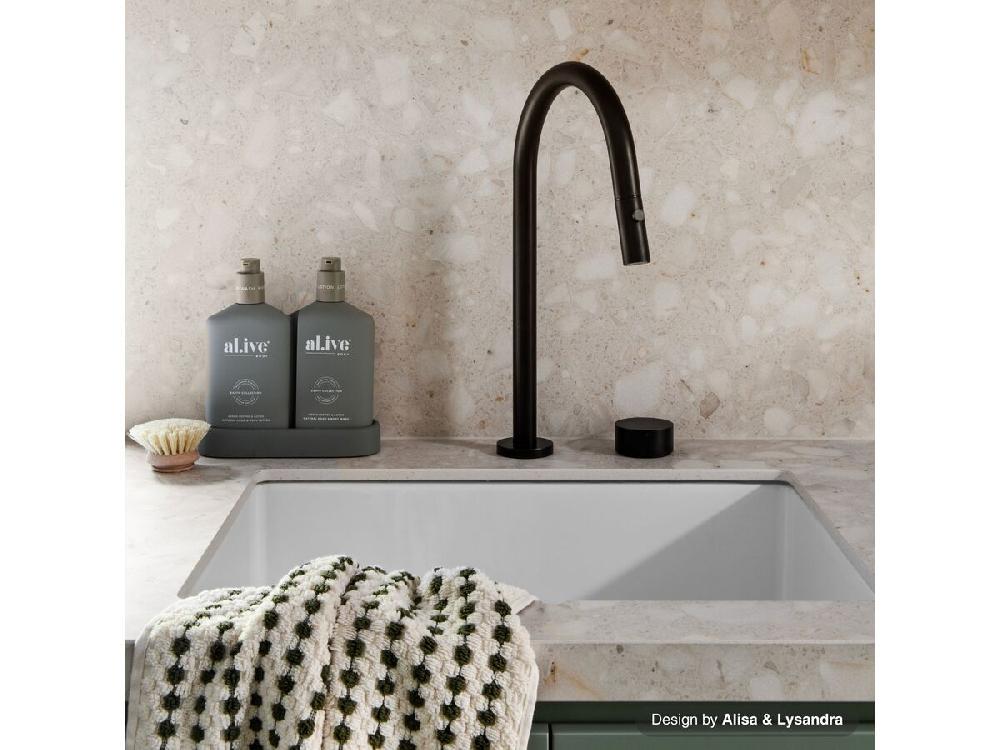 Reece Milli Pure Progressive Sink Mixer Tap Set With Pull Out Spray PVD Matte Black (4 Star)