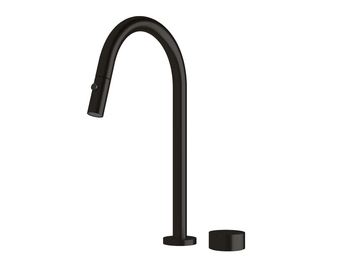 reece Milli Pure Progressive Sink Mixer Tap Set with Pull Out Spray PVD Matte Black (4 Star)