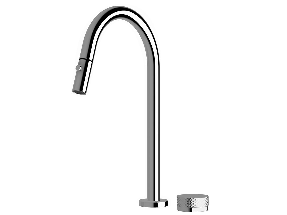 reece Milli Pure Progressive Sink Mixer Tap Set with Pull Out Spray and Diamond Textured Handle Chrome (4 Star)