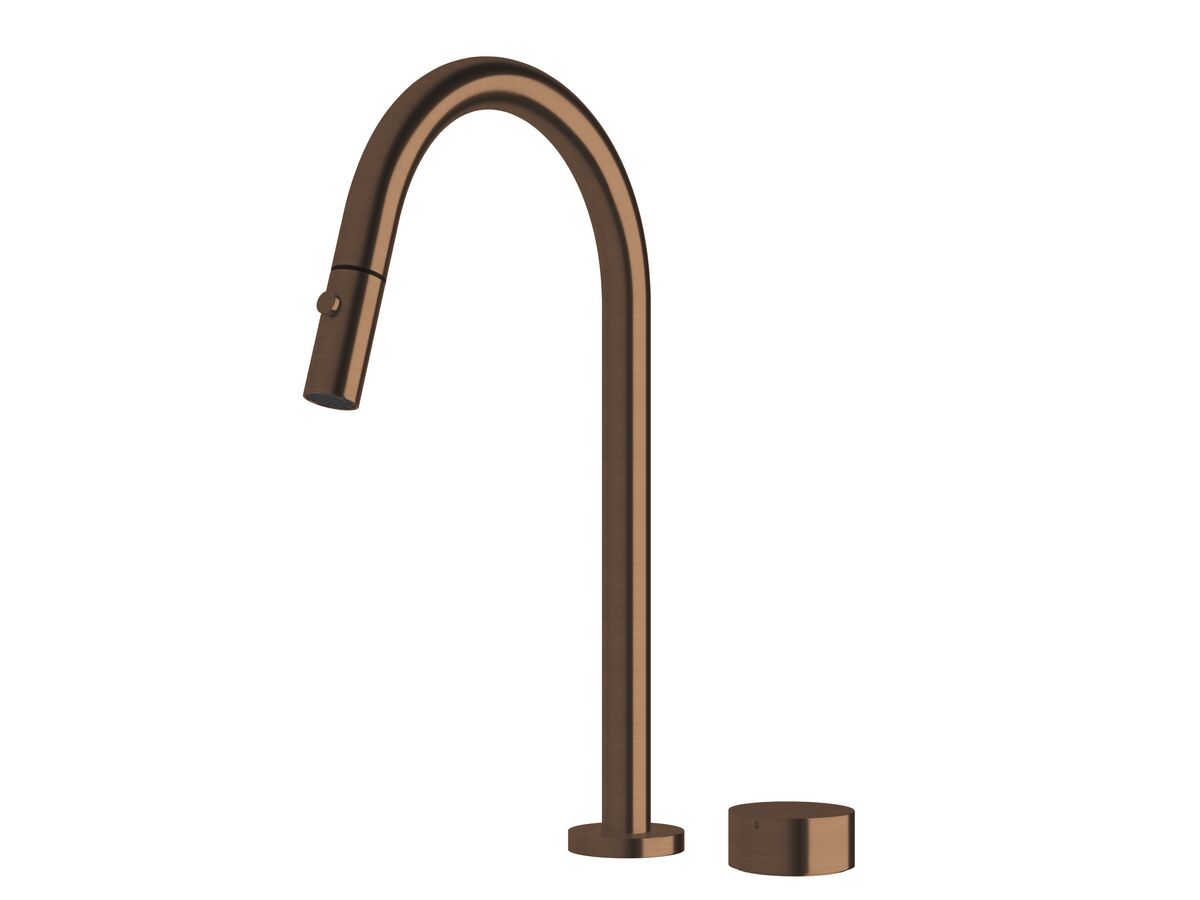 reece Milli Pure Progressive Sink Mixer Tap Set with Pull Out Spray PVD Brushed Bronze (4 Star)