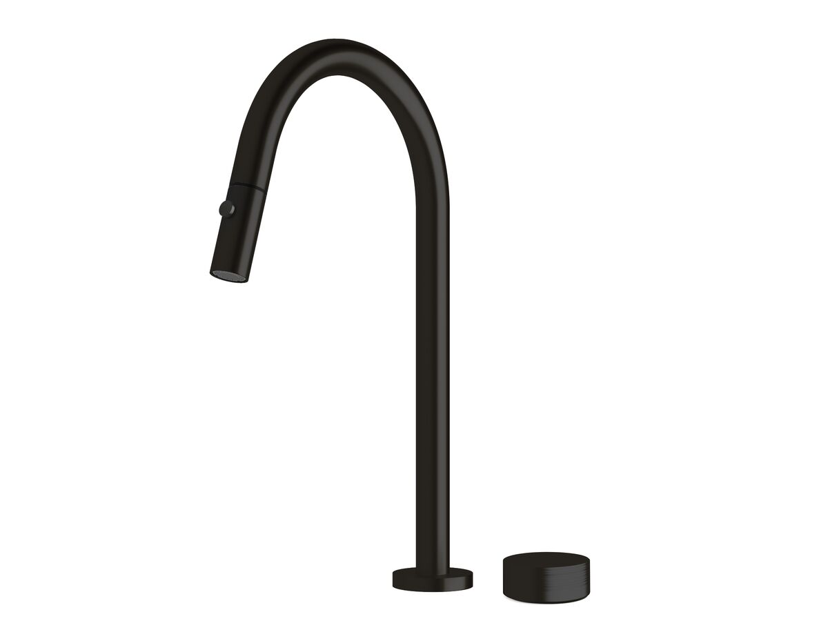 reece Milli Pure Progressive Sink Mixer Tap Set with Pull Out Spray and Cirque Textured Handle PVD Matte Black (4 Star)