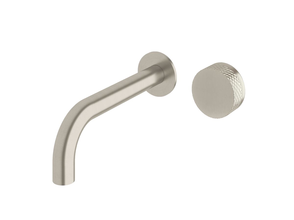 reece Milli Pure Progressive Wall Basin Mixer Tap System 250mm with Diamond Textured Handle PVD Brushed Nickel (3 Star)