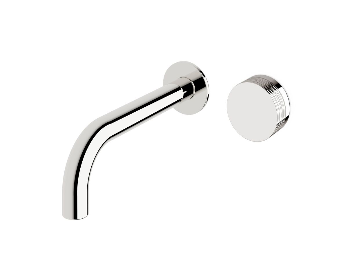 reece Milli Pure Progressive Wall Bath Mixer Tap System 200mm with Cirque Textured Handle Chrome