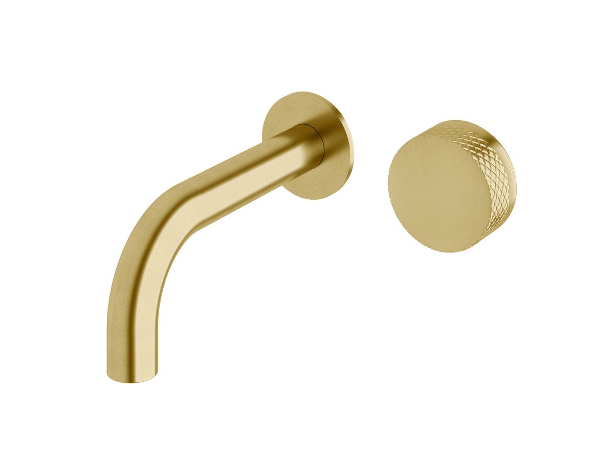 reece Milli Pure Progressive Wall Bath Mixer Tap System 160mm with Diamond Textured Handle PVD Brushed Gold