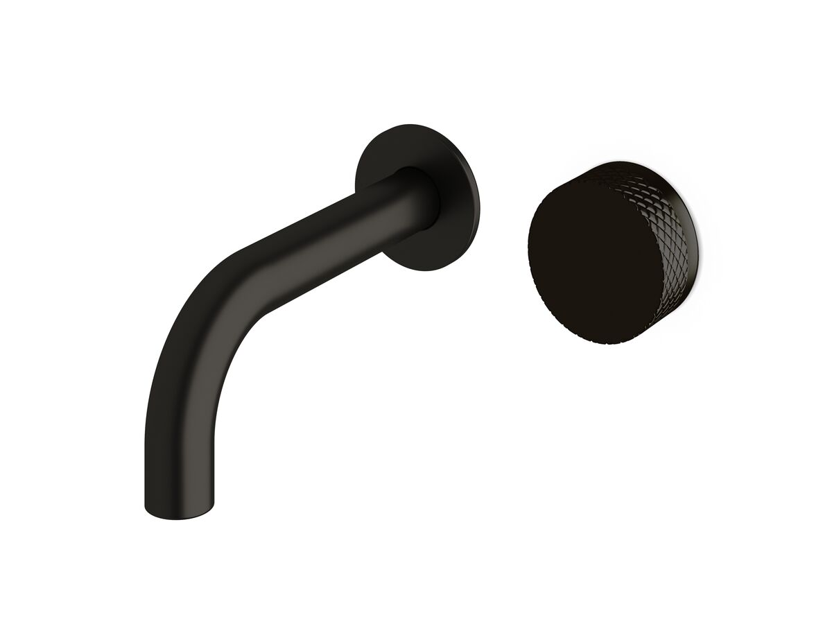 reece Milli Pure Progressive Wall Bath Mixer Tap System 160mm with Diamond Textured Handle PVD Matte Black