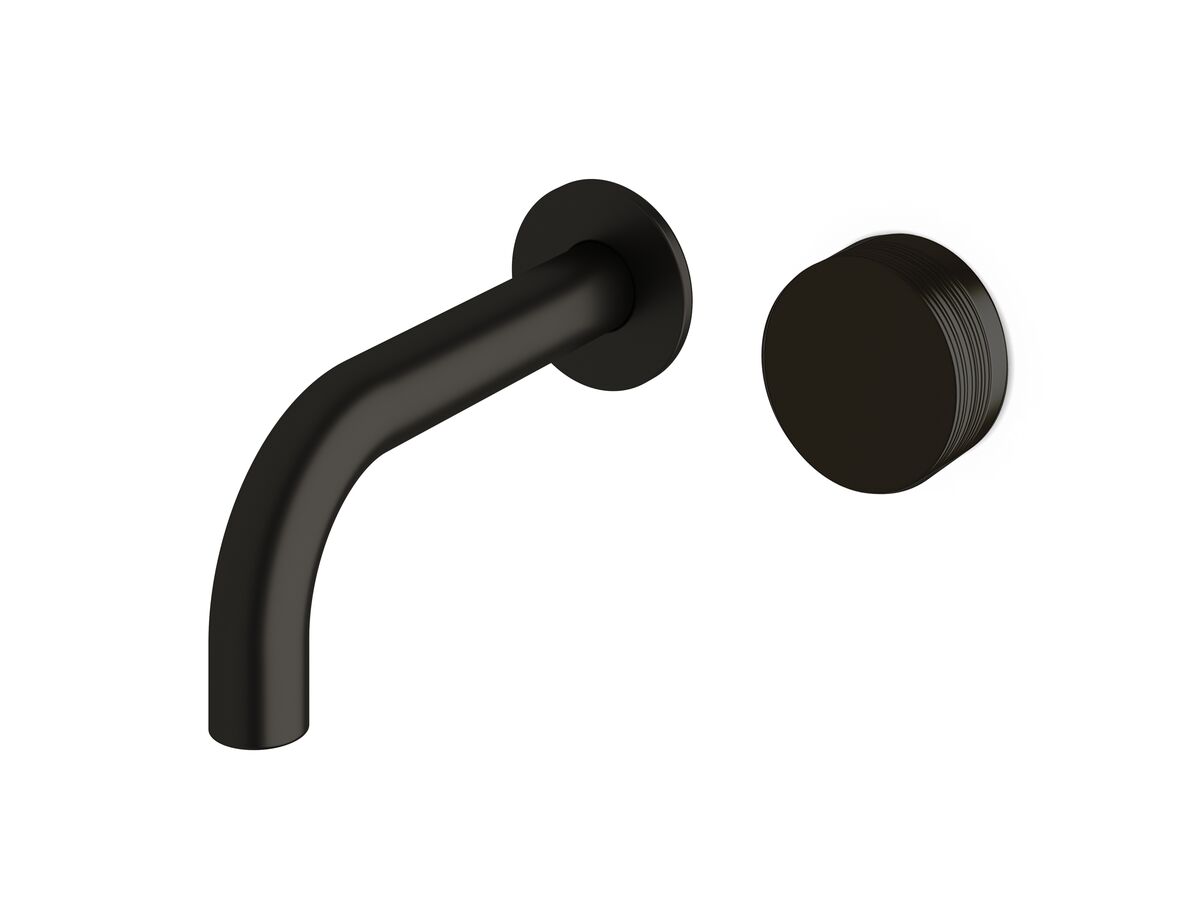 reece Milli Pure Progressive Wall Bath Mixer Tap System 160mm with Cirque Textured Handle PVD Matte Black