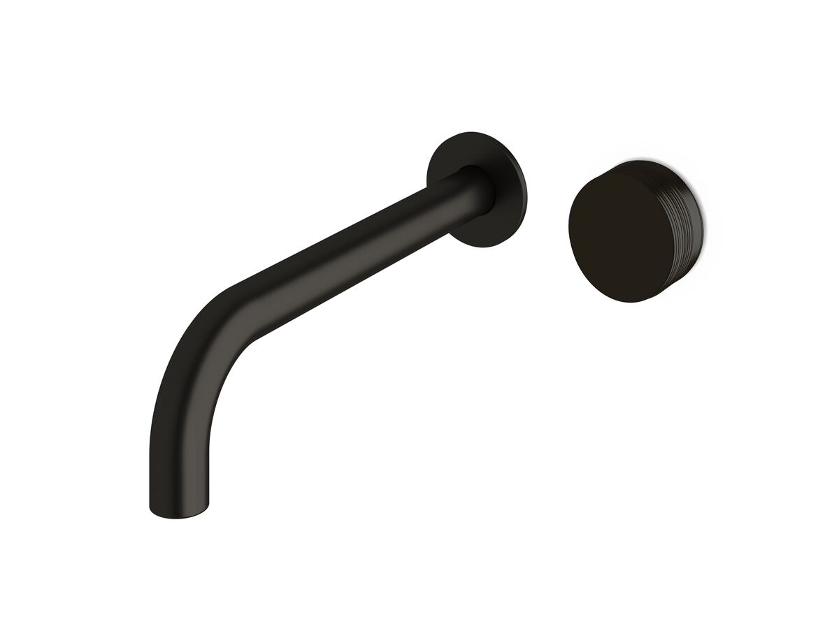 reece Milli Pure Progressive Wall Bath Mixer Tap System 250mm with Cirque Textured Handle PVD Matte Black