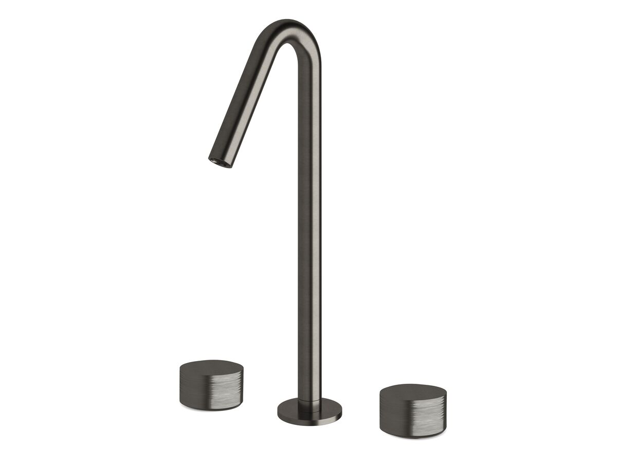 reece Milli Pure Vessel Basin Set with Cirque Textured Handles PVD Brushed Gunmetal (5 Star)