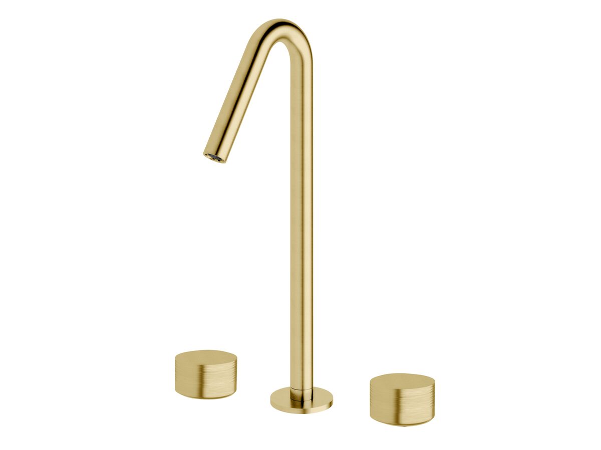 reece Milli Pure Vessel Basin Set with Cirque Textured Handles PVD Brushed Gold (5 Star)