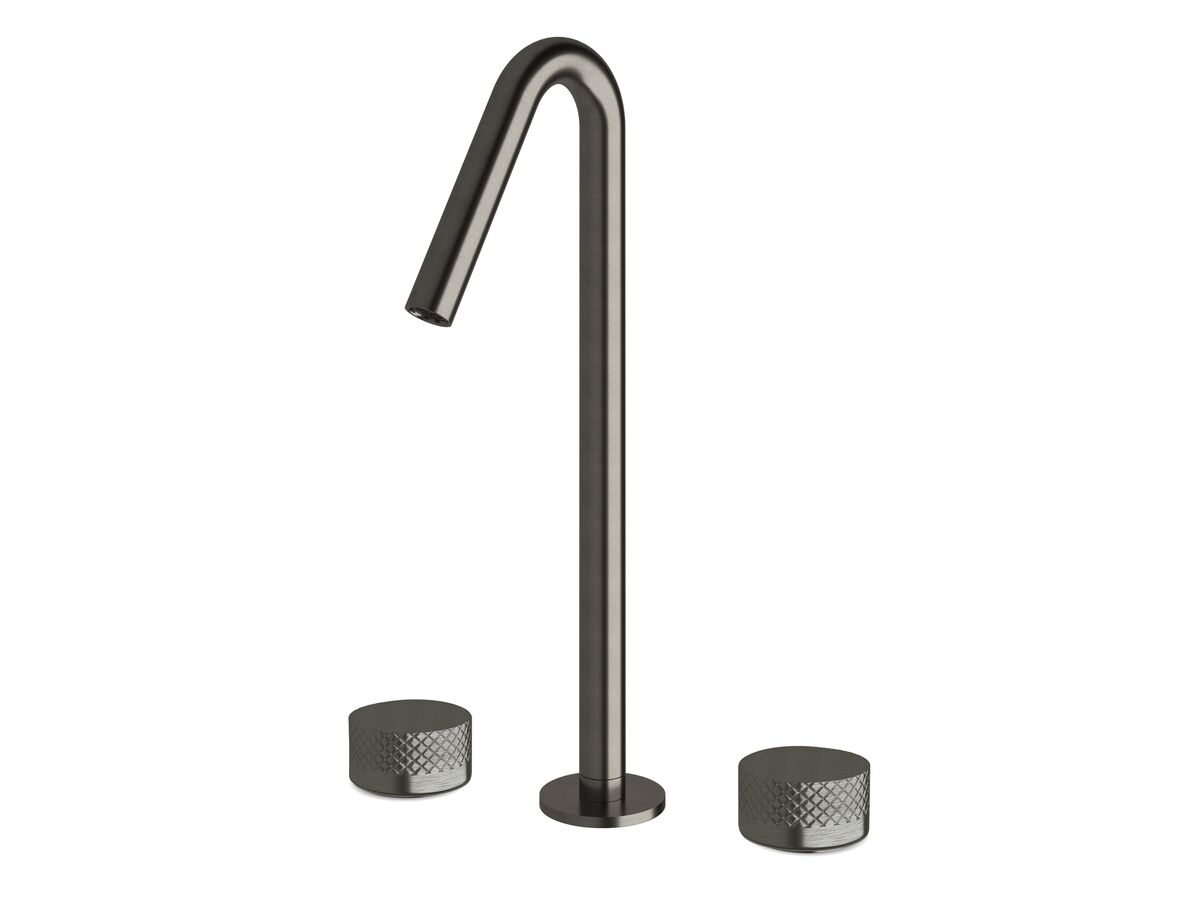 reece Milli Pure Vessel Basin Set with Diamond Textured Handles PVD Brushed Gunmetal (5 Star)