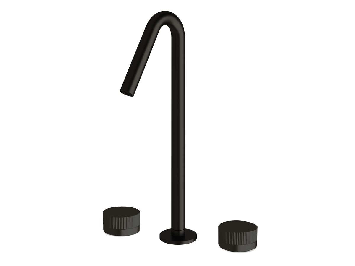 reece Milli Pure Vessel Basin Set with Linear Textured Handles PVD Matte Black (5 Star)