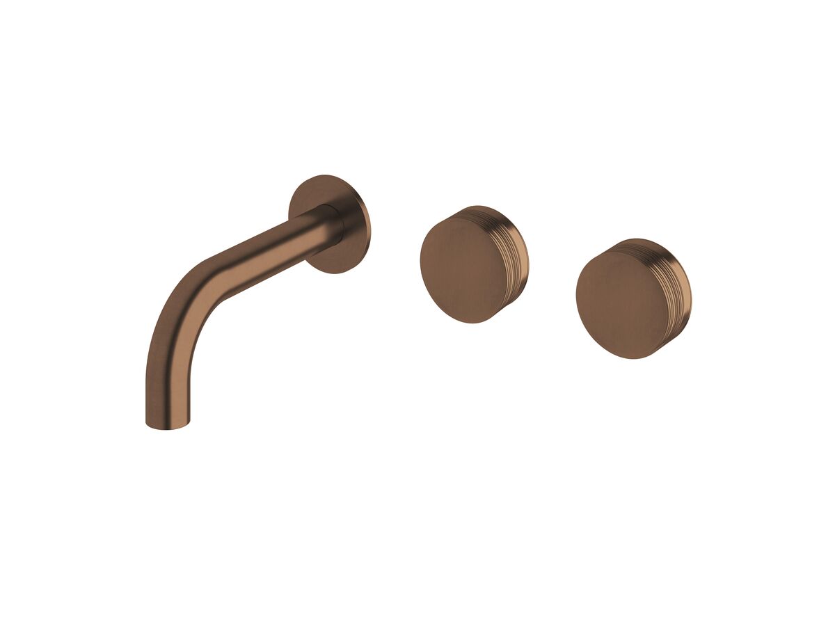 reece Milli Pure Wall Basin Hostess System 160mm Right Hand with Cirque Textured Handles PVD Brushed Bronze (3 Star)
