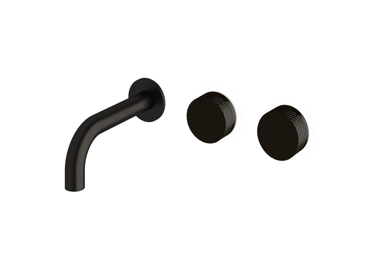 reece Milli Pure Wall Basin Hostess System 160mm Right Hand with Diamond Textured Handles PVD Matte Black (3 Star)