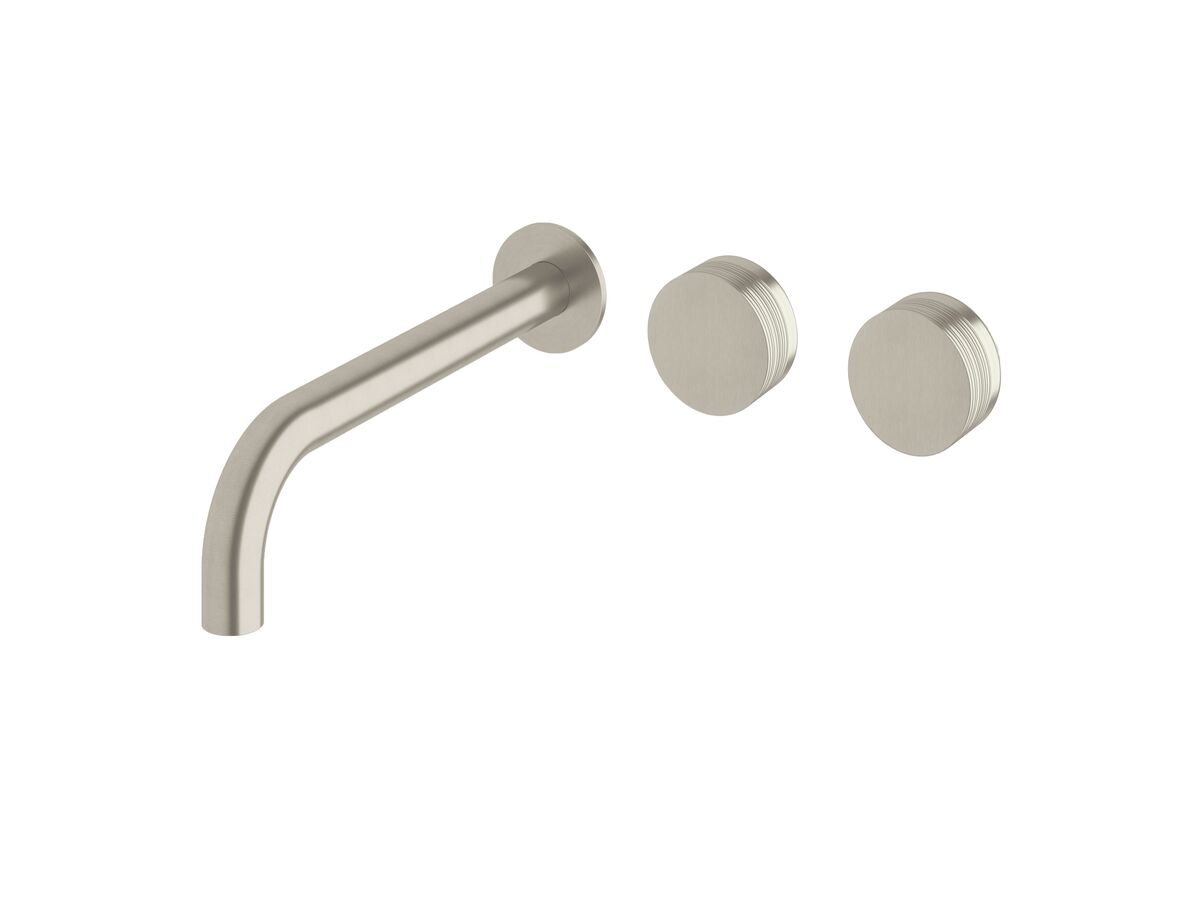 reece Milli Pure Wall Basin Hostess System 250mm Right Hand with Cirque Textured Handles PVD Brushed Nickel (3 Star)
