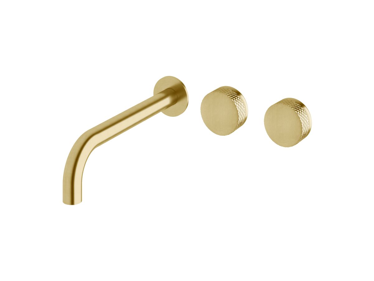 reece Milli Pure Wall Basin Hostess System 250mm Right Hand with Diamond Textured Handles PVD Brushed Gold (3 Star)
