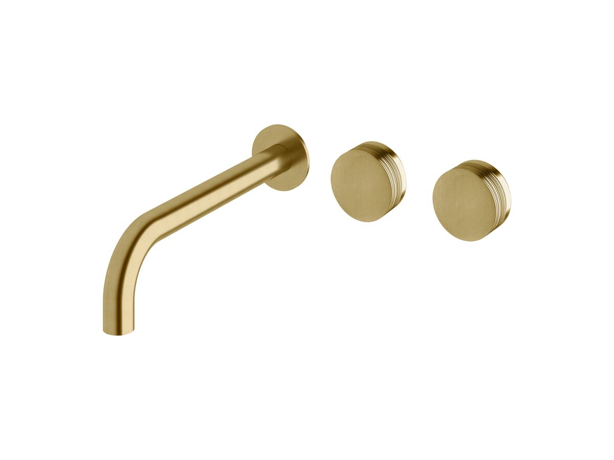 reece Milli Pure Wall Basin Hostess System 250mm Right Hand with Cirque Textured Handles PVD Brushed Gold (3 Star)