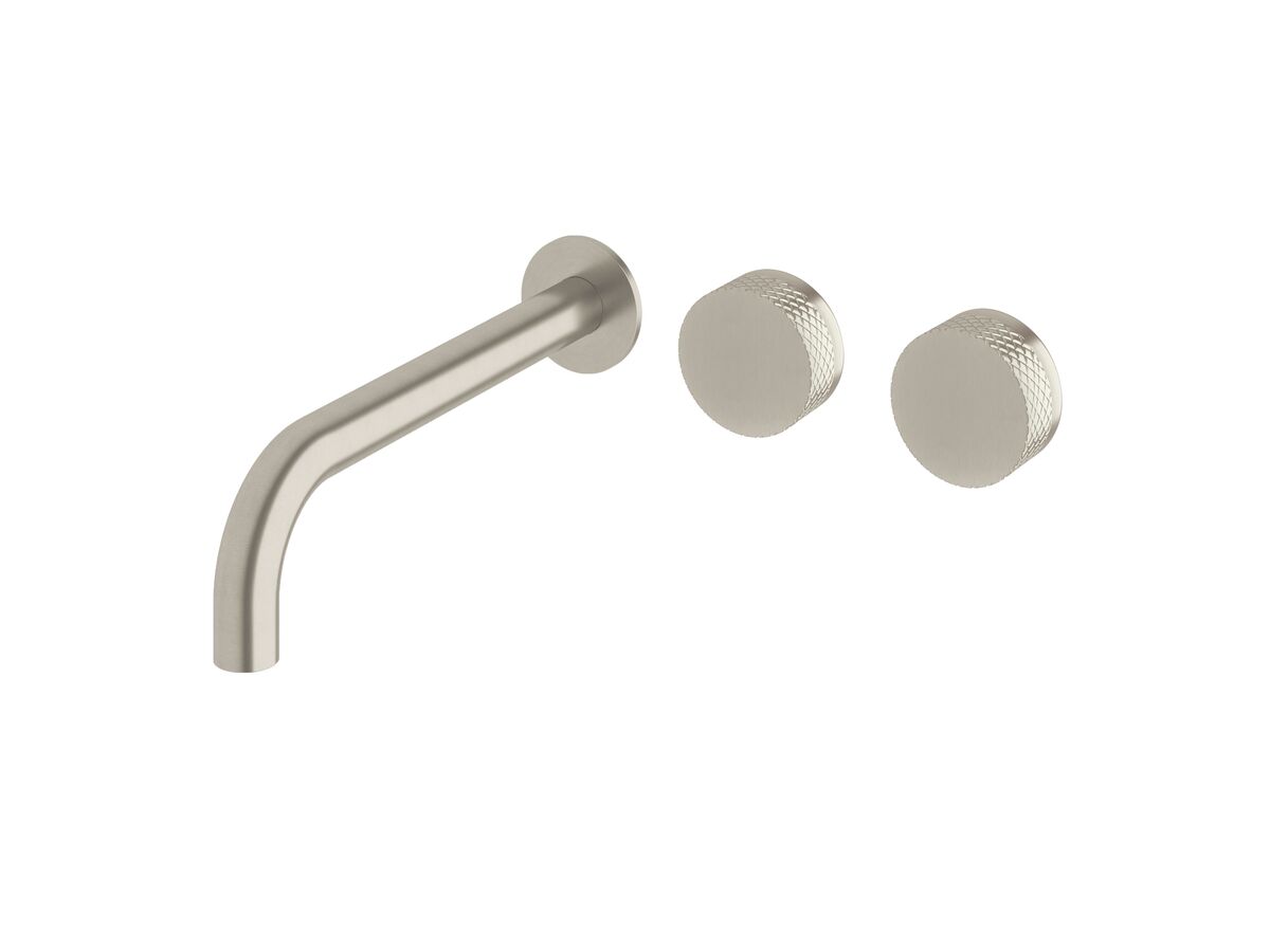 reece Milli Pure Wall Basin Hostess System 250mm Right Hand with Diamond Textured Handles PVD Brushed Nickel (3 Star)
