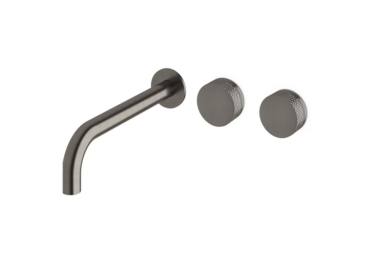 reece Milli Pure Wall Basin Hostess System 250mm Right Hand with Diamond Textured Handles PVD Brushed Gunmetal (3 Star)