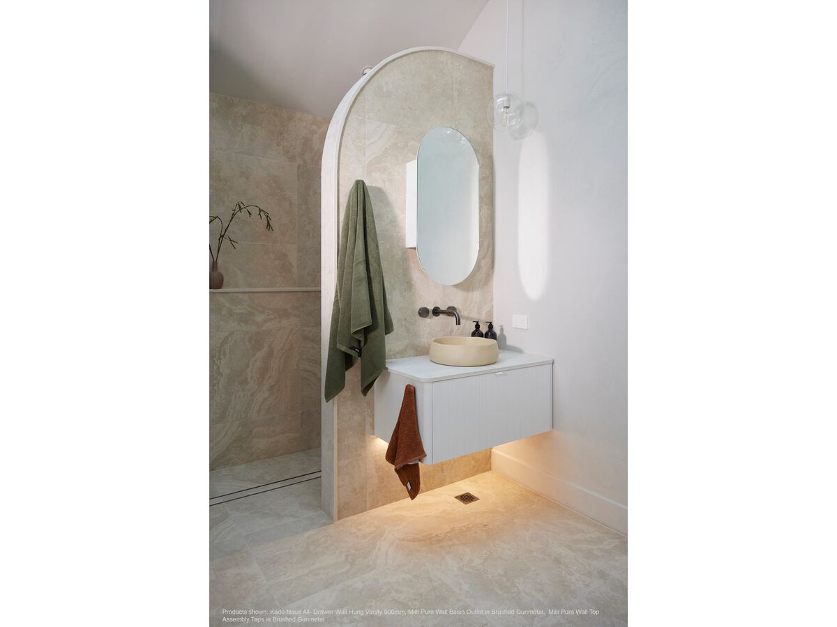 Reece Milli Pure Wall Basin Outlet 200mm PVD Matte Black (3 Star)