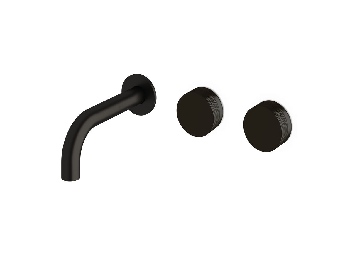 reece Milli Pure Wall Bath Hostess System 160mm Right Hand with Cirque Textured Handles PVD Matte Black