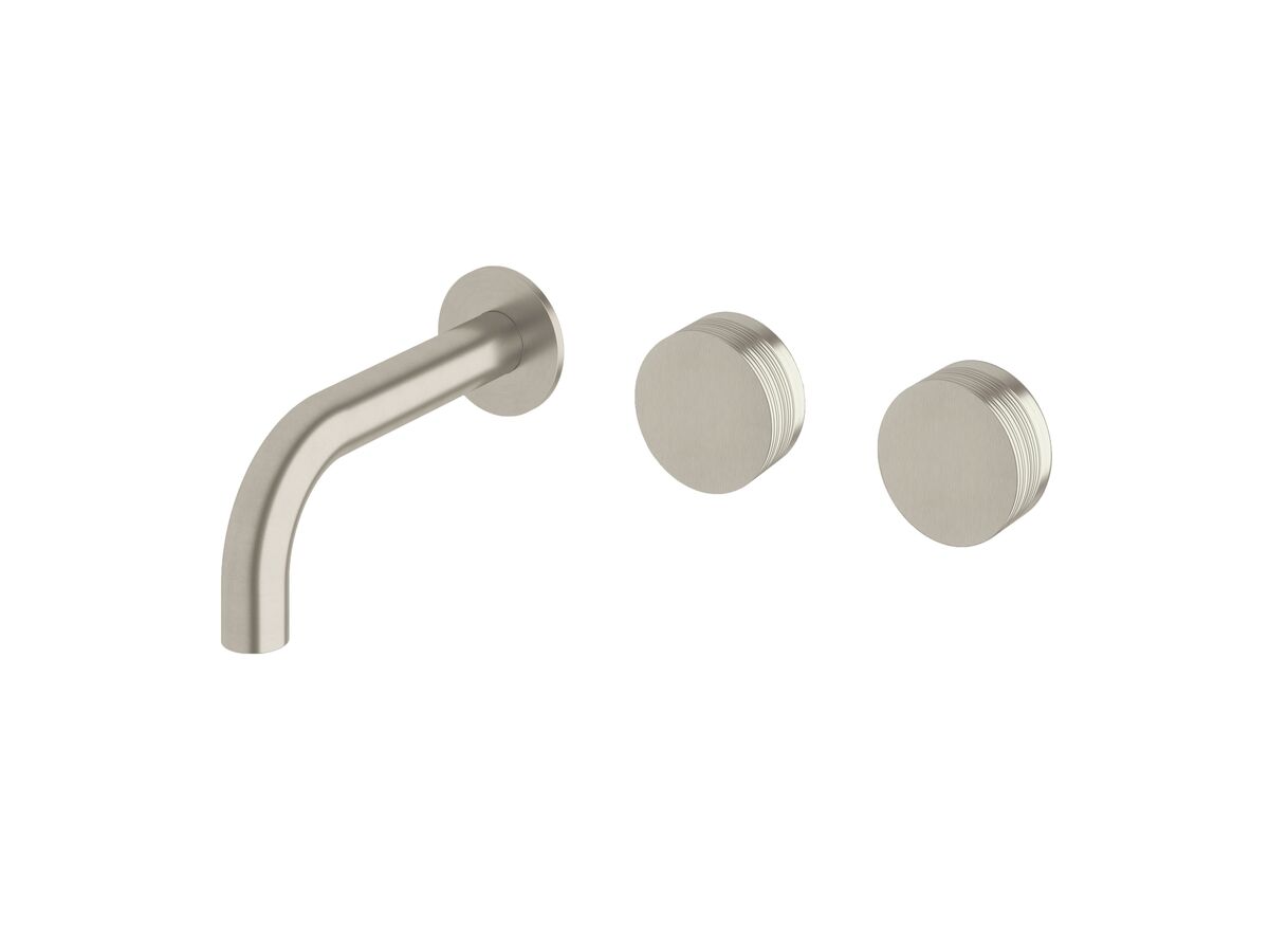 reece Milli Pure Wall Bath Hostess System 160mm Right Hand with Cirque Textured Handles PVD Brushed Nickel