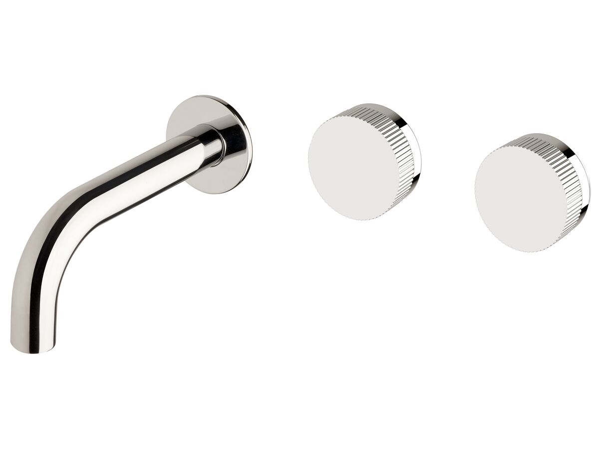 reece Milli Pure Wall Bath Hostess System 160mm Right Hand with Linear Textured Handles Chrome