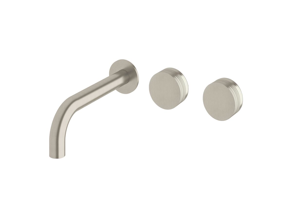 reece Milli Pure Wall Bath Hostess System 200mm Right Hand with Cirque Textured Handles PVD Brushed Nickel